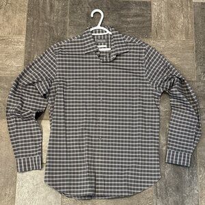 Michael Kors Men's Black and White Plaid Dress Shirt